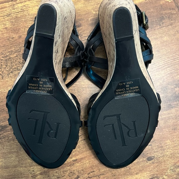 Lauren Ralph Lauren size 8 black wedge sandals with strap. Never worn. - Picture 4 of 5